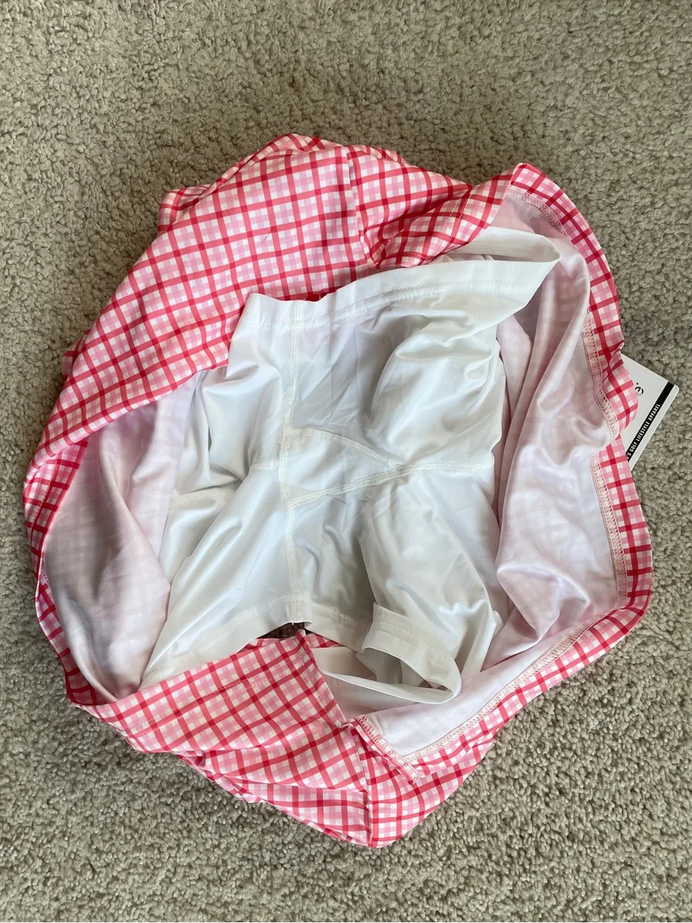 FootJoy Golfleisure Gingham Pink Red White Plaid Athletic Golf Skort Size XL